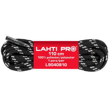Шнурки плоскі Lahti Pro, 110см, чорно-сірі L9040810 L9040810-St1 - офіційний постачальник пецвзуття й аксесуарів Lahti Pro